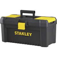 Essential&reg; Tool Box with Tray, 16" W x 8" D x 7-3/10" H, Black/Yellow We Share Industrial Supply
