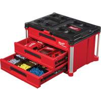 Boîte &agrave; outils avec 3 tiroirs Packout, 16-1/3" x 14-1/3" x 22-1/5", Noir/Rouge We Share Industrial Supply