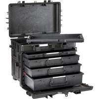 Military Mobile Tool Chest With Drawers, 4 Drawers, 22-4/5" W x 15" D x 18" H, Black We Share Industrial Supply