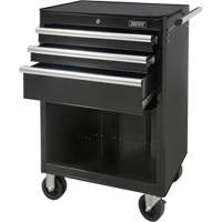Industrial Tool Cart, 3 Drawers, 29-4/5" W x 21-1/5" D x 38-4/5" H, Black We Share Industrial Supply