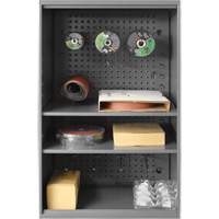 Armoire d'entreposage de produits abrasifs avec panneau perfor&eacute;, Acier, 19-7/8" x 14-1/4" x 32-3/4", Gris We Share Industrial Supply