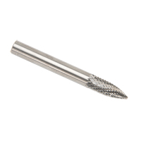 CLEVELAND Solid Carbide Burrs - Tree Shape Pointed End, SG-1, 1/4" Dia., 1/8" Shank We Share Industrial Supply