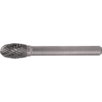 CLEVELAND Solid Carbide Burrs - Oval Shape, SE-1, 1/4" Dia., 1/4" Shank, 3/8" Depth of Cut We Share Industrial Supply