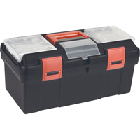 Plastic Tool Box, 17-1/2" W x 9-1/2" D x 8" H, Black We Share Industrial Supply