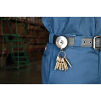 The Original Key Reel, Chrome, 24" Cable, Belt Clip Attachment We Share Industrial Supply