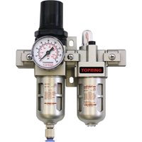 Airflo Compact Combination Units Filter/Regulator + Lubricator + Gauge, 1/4" NPT, 150 PSI Max. PSI, Modular We Share Industrial Supply