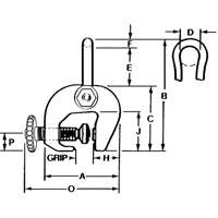 SAC Plate Clamp, 12000 lbs. (6 tons), 0" - 3" Jaw Opening We Share Industrial Supply