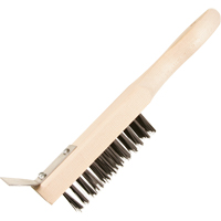 Brosse de nettoyage avec racloir, Acier, 5 x 13 rangs de fils, Longueur 11-3/8" We Share Industrial Supply