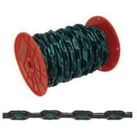 Straight Link Coil Chain with Green Sleeve, Low Carbon Steel, 2/0 x 60' (18.3 m) L, 520 lbs. (0.26 tons) Load Capacity We Share Industrial Supply