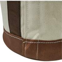 Leather-Bottom Bucket, 17" H, Canvas, White We Share Industrial Supply