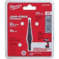 #1 Step Drill Bit, 1/8" - 1/2" , 1/32" Increments, High Speed Steel We Share Industrial Supply