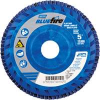 Disque &agrave; lamelles &agrave; grain grossier BlueFire, 5" x 7/8", Type 27, Grain 60, Alumine de zirconium We Share Industrial Supply