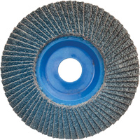 Disque &agrave; lamelles &agrave; grain grossier BlueFire, 5" x 7/8", Type 27, Grain 60, Alumine de zirconium We Share Industrial Supply