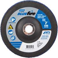 Disque &agrave; lamelles &agrave; grain grossier BlueFire, 7" x 7/8", Type 27, Grain 80, Alumine de zirconium We Share Industrial Supply