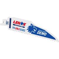 Demolition Reciprocating Saw Blade, Bi-Metal, 6 TPI, 6" L x 1" W We Share Industrial Supply