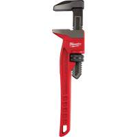 Smooth Jaw Pipe Wrench, 2-5/8" Jaw Capacity, 12" Long, Powder Coated Finish, Ergonomic Handle We Share Industrial Supply