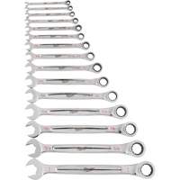 Ratcheting Wrench Set, Combination, 15 Pieces, Imperial We Share Industrial Supply