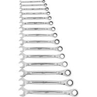 Ratcheting Wrench Set, Combination, 15 Pieces, Metric We Share Industrial Supply