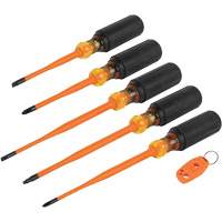 Slim-Tip Insulated Screwdriver Set, 1000 V, 6 Pcs We Share Industrial Supply