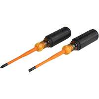 Slim-Tip Insulated Screwdriver Set, 1000 V, 2 Pcs We Share Industrial Supply