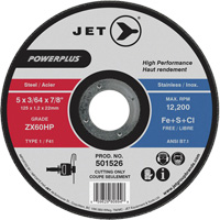 ZX46HP PowerPlus Cut-Off Wheel, 7" x 1/16", 7/8" Arbor, Type 1, 8500 RPM We Share Industrial Supply