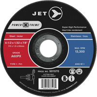A46PX Power-Xtreme Cut-Off Wheel, 4-1/2" x 1/16", 7/8" Arbor, Type 1, 13300 RPM We Share Industrial Supply