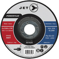 A60T PowerPlus Cut-Off Wheel, 5" x 3/64", 7/8" Arbor, Type 27, 12200 RPM We Share Industrial Supply