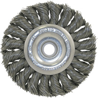 3K114 Unthreaded Knot Twisted Wire Wheel, 3-1/4" Dia., 0.014" Fill, 3/8"-1/2 Arbor We Share Industrial Supply