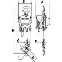 KCH Series Chain Hoists, 20' Lift, 2200 lbs. (1 tons) Capacity, Alloy Steel Chain We Share Industrial Supply
