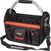 14" Open-Top Tool Carrier, Ballistic Polyester, Black/Red We Share Industrial Supply