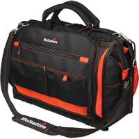 18" Multi-Compartment Tool Carrier, Ballistic Polyester, 50 Pockets, Black/Red We Share Industrial Supply