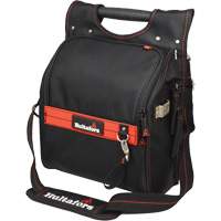 Pochette porte-outils pour &eacute;lectricien professionnel &agrave; fermeture &agrave; glissi&egrave;re, Polyester balistique, 19 pochettes, Noir/Rouge We Share Industrial Supply
