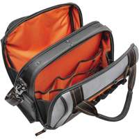 Sac ouvert de 14" pour outils d'ouvrier, Polyester, 32 pochettes, Noir/Gris We Share Industrial Supply