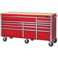 PRC7215 Pro Series Roller Cabinet, 15 Drawers, 72" W x 24" D x Red We Share Industrial Supply