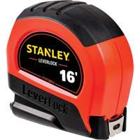 High-Visibility LEVERLOCK&reg; Tape Measure, 16', Imperial Graduations We Share Industrial Supply