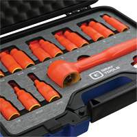3/8" Drive SAE & Metric Hex Bit Insulated Socket and Attachment Set, 1000 V, 16 Pcs We Share Industrial Supply