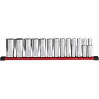 12-Point Deep Well SAE Socket Set, 13 Pcs, 1/2" Drive Size, Deep We Share Industrial Supply