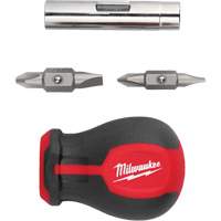Tournevis court &agrave; embouts interchangeables 6-en-1, 3" lo, Prise Coussin&eacute;e We Share Industrial Supply