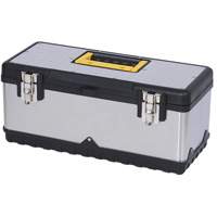 Coffre &agrave; outils portatif en acier inoxydable JPSTB-20, 9-63/100" P x 20" la x 8-7/8" h, Noir/Argent We Share Industrial Supply