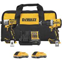 Ensemble 2 outils tournevis &agrave; chocs/perfomarteau XR avec bloc-piles POWERPACK, Lithium-ion, 20 V We Share Industrial Supply