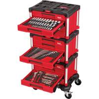 Ensemble maître de 366 outils &agrave; main pour m&eacute;caniciens avec tiroirs PACKOUT et diable, 16-3/10" x 22-1/5" x 48-5/8", Noir/Rouge We Share Industrial Supply