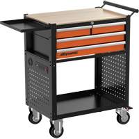 Chariot utilitaire, 4 tiroirs, Noir/Orange We Share Industrial Supply