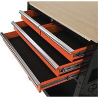 Chariot utilitaire, 4 tiroirs, Noir/Orange We Share Industrial Supply