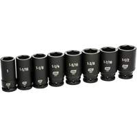 Jeu de douilles SAE &agrave; 6 pans, 8 Mcx, Chocs, Prise de 3/4", Profond We Share Industrial Supply