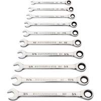 90-Tooth 12-Point Wrench Set, Ratcheting Combination, 10 Pieces, Imperial We Share Industrial Supply