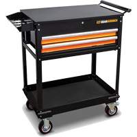 Chariot utilitaire, 2 tiroirs, 32-1/2" la x 42" h, Noir/Orange We Share Industrial Supply