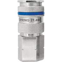 Raccord industriel rapide QUIKSILVER, Laiton nickel&eacute;, 3/8", NPT femelle, 435 PSI We Share Industrial Supply