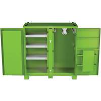 Armoire de rangement d'&eacute;PI sur place, Acier, Vert lime haute visibilit&eacute; We Share Industrial Supply