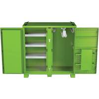 Armoire ventil&eacute;e pour le rangement d'&eacute;PI sur place, Acier, Vert lime haute visibilit&eacute; We Share Industrial Supply