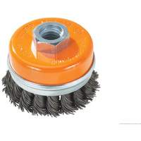 Brosse boisseau &agrave; fils nou&eacute;s avec anneau, 4" dia. x 5/8"-11 arbre We Share Industrial Supply